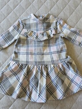Janie and Jack Infant Plaid Ruffle Dress Size 6-12 months New